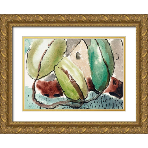 House with Trees Gold Ornate Wood Framed Art Print with Double Matting by Dove, Arthur