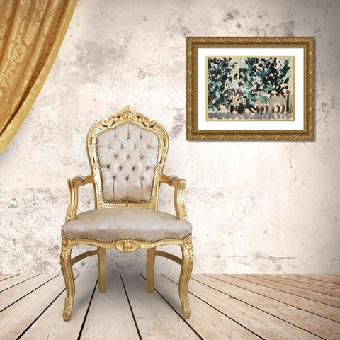 Green Leaves Gold Ornate Wood Framed Art Print with Double Matting by Dove, Arthur