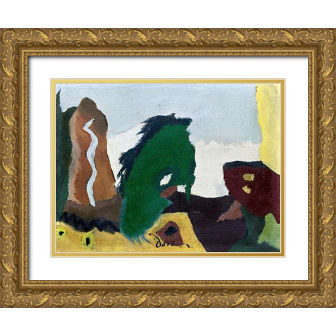 Foot of Lake Gold Ornate Wood Framed Art Print with Double Matting by Dove, Arthur