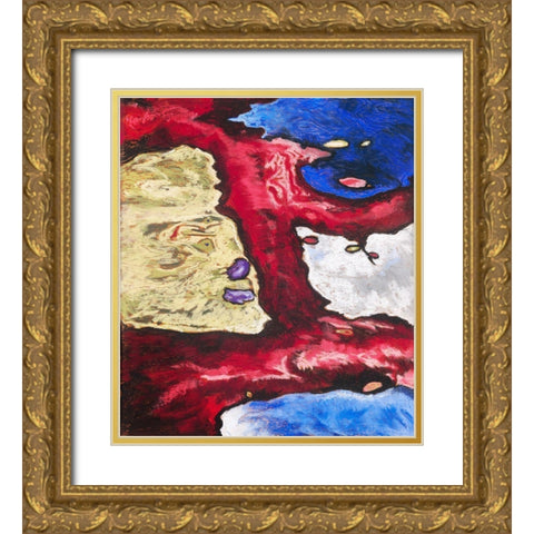 Tree Forms and Water Gold Ornate Wood Framed Art Print with Double Matting by Dove, Arthur
