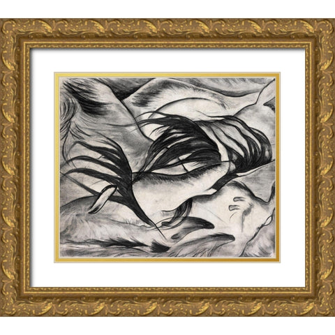 Goats Gold Ornate Wood Framed Art Print with Double Matting by Dove, Arthur