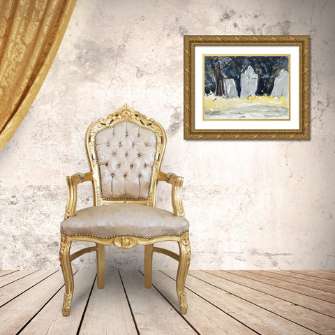 Old Tombstones Gold Ornate Wood Framed Art Print with Double Matting by Dove, Arthur