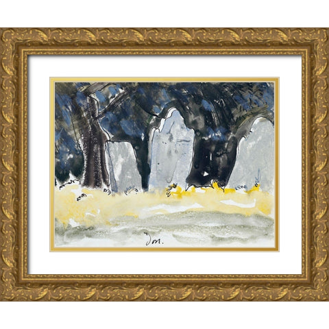 Old Tombstones Gold Ornate Wood Framed Art Print with Double Matting by Dove, Arthur