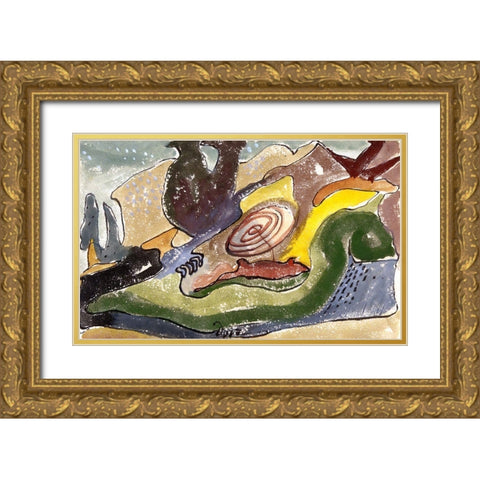 Beach Gold Ornate Wood Framed Art Print with Double Matting by Dove, Arthur