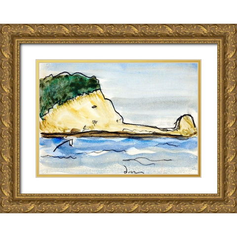 Target Rock Gold Ornate Wood Framed Art Print with Double Matting by Dove, Arthur