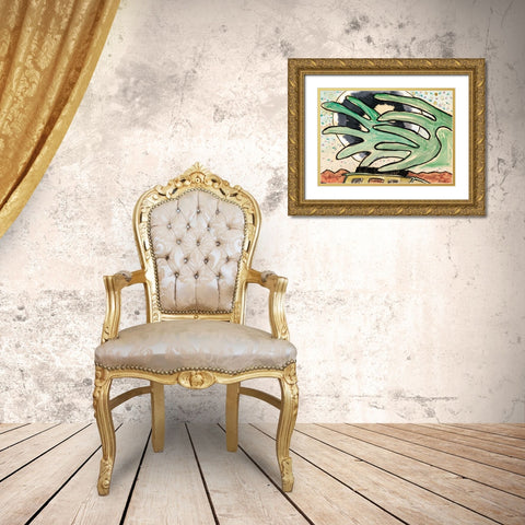 Silver Ball-Barge-and Trees Gold Ornate Wood Framed Art Print with Double Matting by Dove, Arthur