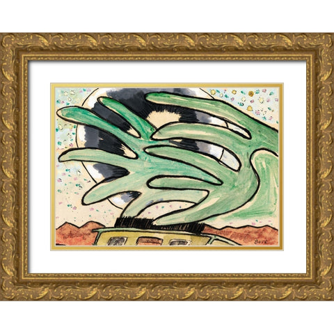 Silver Ball-Barge-and Trees Gold Ornate Wood Framed Art Print with Double Matting by Dove, Arthur