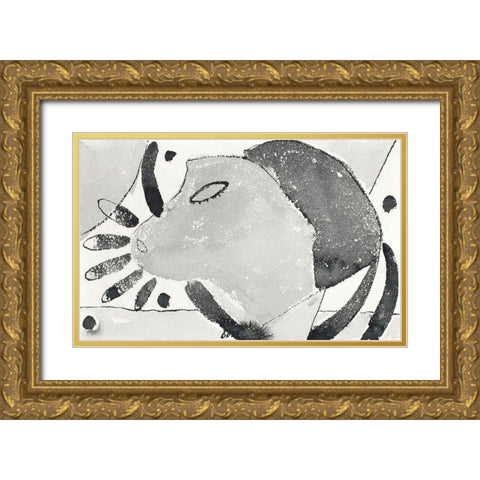 There Was a Cat Somewhere Gold Ornate Wood Framed Art Print with Double Matting by Dove, Arthur