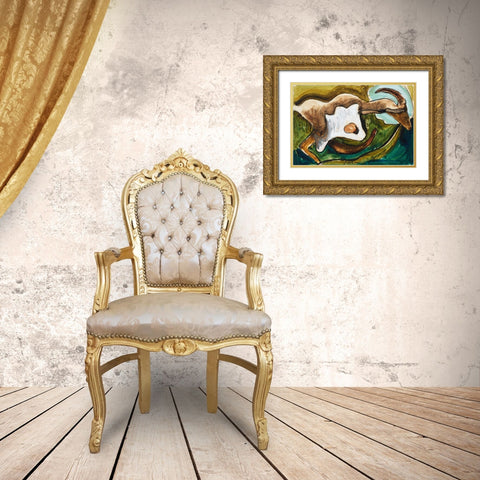 Study for Goat Gold Ornate Wood Framed Art Print with Double Matting by Dove, Arthur
