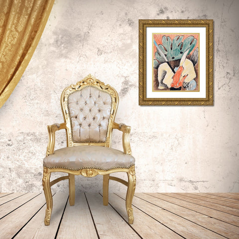 Untitled Gold Ornate Wood Framed Art Print with Double Matting by Dove, Arthur