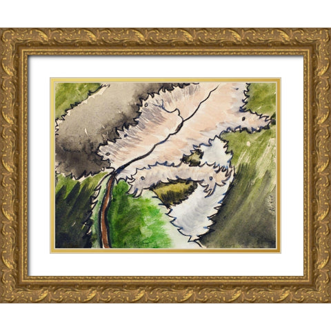 Dogwood Gold Ornate Wood Framed Art Print with Double Matting by Dove, Arthur