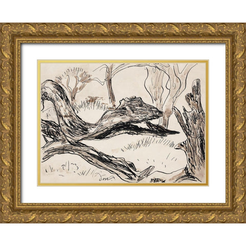 Tree II Gold Ornate Wood Framed Art Print with Double Matting by Dove, Arthur