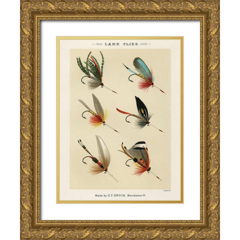 Lake Fishing Flies III from Favorite Flies and Their Histories Gold Ornate Wood Framed Art Print with Double Matting by Marbury, Mary Orvis