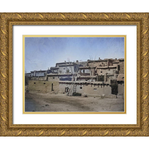 Zuni Pueblo-New Mexico Color Gold Ornate Wood Framed Art Print with Double Matting by OSullivan, Timothy H