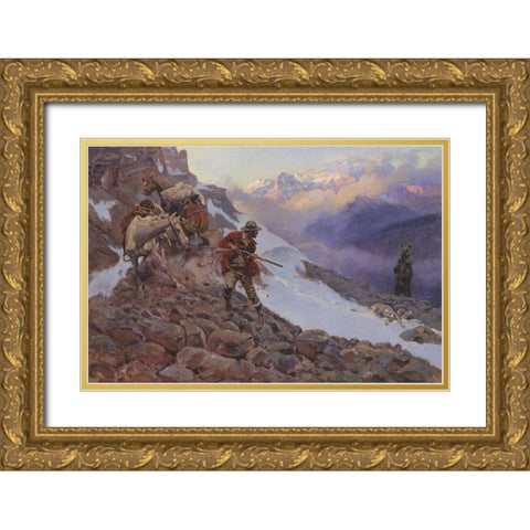Whose Meat Gold Ornate Wood Framed Art Print with Double Matting by Russell, Charles Marion