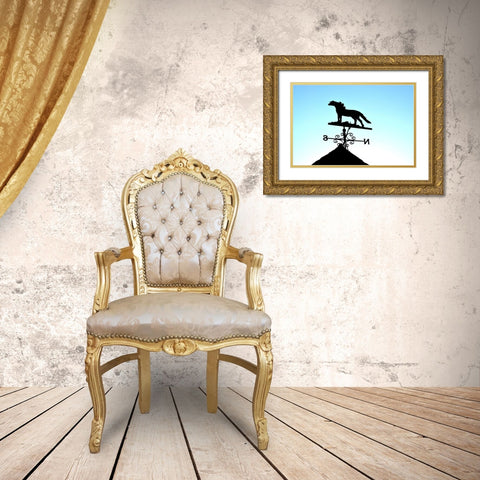 Horse Weather Vane Gold Ornate Wood Framed Art Print with Double Matting by The Yellowstone Collection