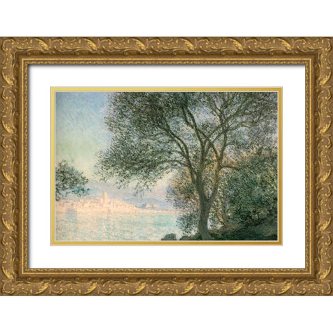 Antibes-view from the Salis 1888 Gold Ornate Wood Framed Art Print with Double Matting by Monet, Claude