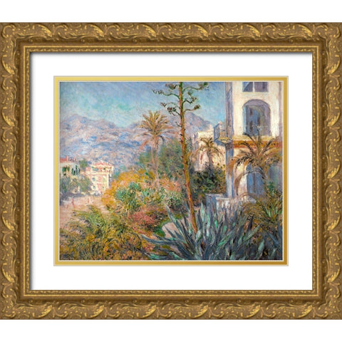 Bordighera II 1884 Gold Ornate Wood Framed Art Print with Double Matting by Monet, Claude