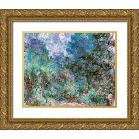 House among the Roses 1920 Gold Ornate Wood Framed Art Print with Double Matting by Monet, Claude