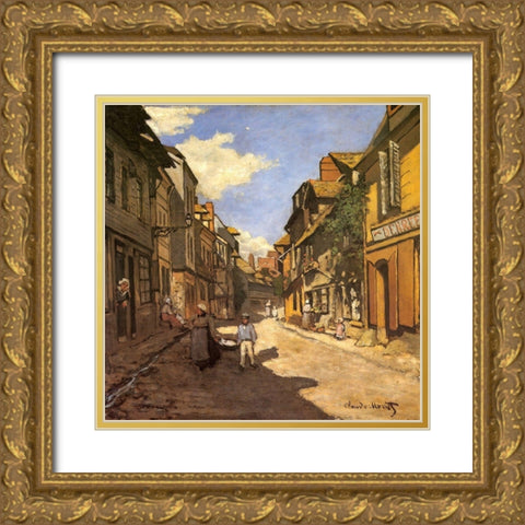 Rue de la Bavolle 1864 Gold Ornate Wood Framed Art Print with Double Matting by Monet, Claude