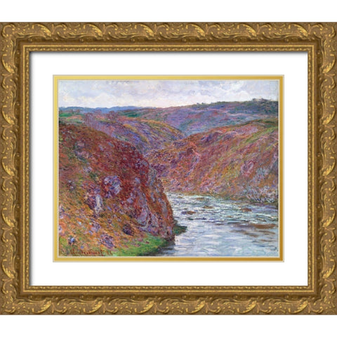 Valley of the Creuse Gray Day 1889 Gold Ornate Wood Framed Art Print with Double Matting by Monet, Claude
