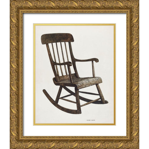 Rocker 1940 Gold Ornate Wood Framed Art Print with Double Matting by Brown, George C.