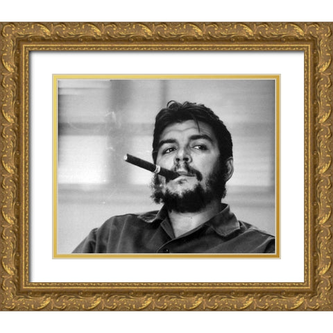 Che Guevera 1963 Gold Ornate Wood Framed Art Print with Double Matting by Vintage Photography