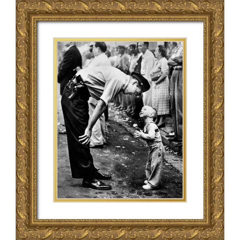 Faith and Confidence Washington DC 1958 Gold Ornate Wood Framed Art Print with Double Matting by Vintage Photography