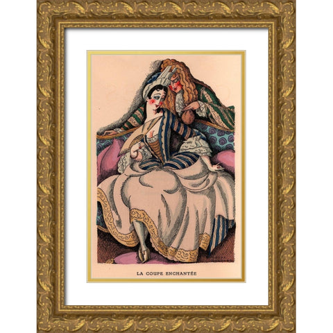 The Enchanted Cup Gold Ornate Wood Framed Art Print with Double Matting by Wegener, Gerda
