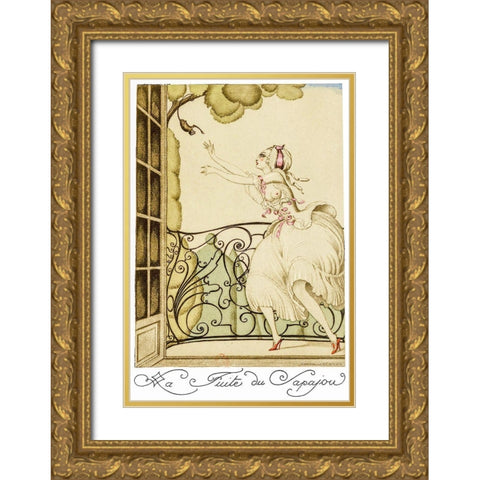 Sur talons rouges-contes image 029 Gold Ornate Wood Framed Art Print with Double Matting by Wegener, Gerda