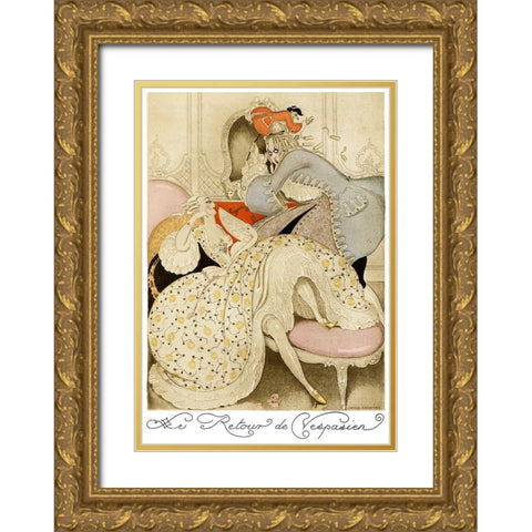 Sur talons rouges-contes image 047 Gold Ornate Wood Framed Art Print with Double Matting by Wegener, Gerda