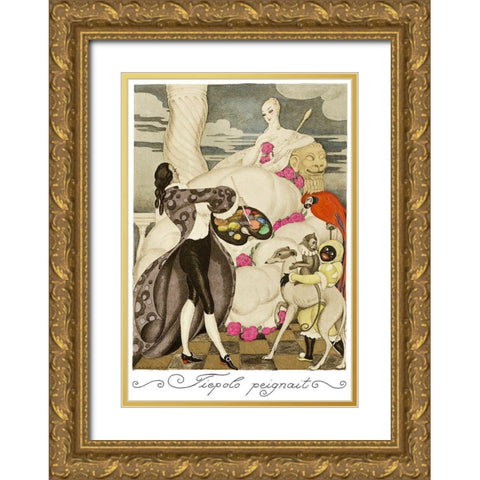 Sur talons rouges-contes image 067 Gold Ornate Wood Framed Art Print with Double Matting by Wegener, Gerda