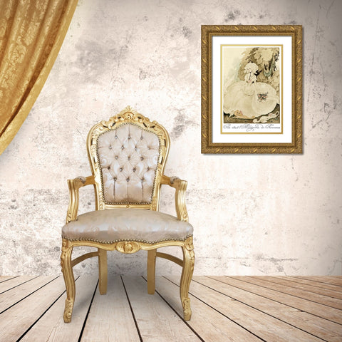 Sur talons rouges-contes image 139 Gold Ornate Wood Framed Art Print with Double Matting by Wegener, Gerda