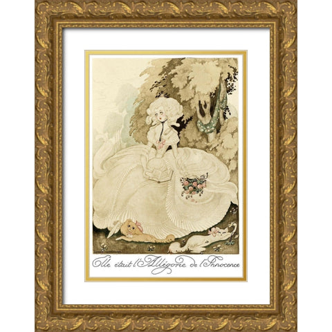Sur talons rouges-contes image 139 Gold Ornate Wood Framed Art Print with Double Matting by Wegener, Gerda