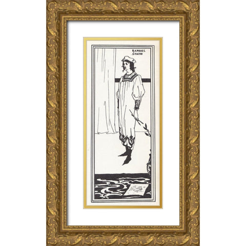 Raphael Sanzio 1905 Gold Ornate Wood Framed Art Print with Double Matting by Beardsley, Aubrey