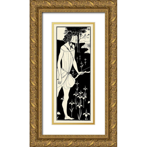 Atalanta 1909 Gold Ornate Wood Framed Art Print with Double Matting by Beardsley, Aubrey