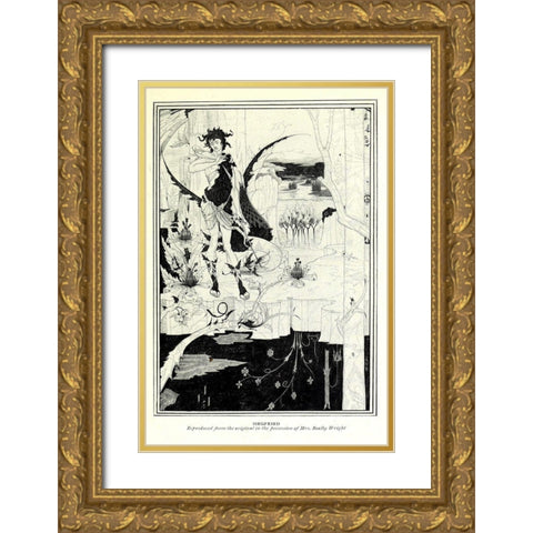 Siegfried 1909 Gold Ornate Wood Framed Art Print with Double Matting by Beardsley, Aubrey