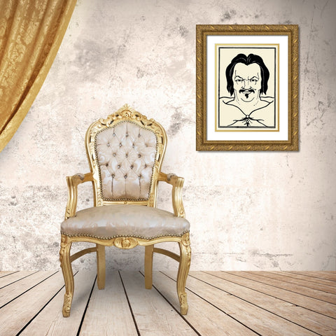 Balzac 1918 Gold Ornate Wood Framed Art Print with Double Matting by Beardsley, Aubrey