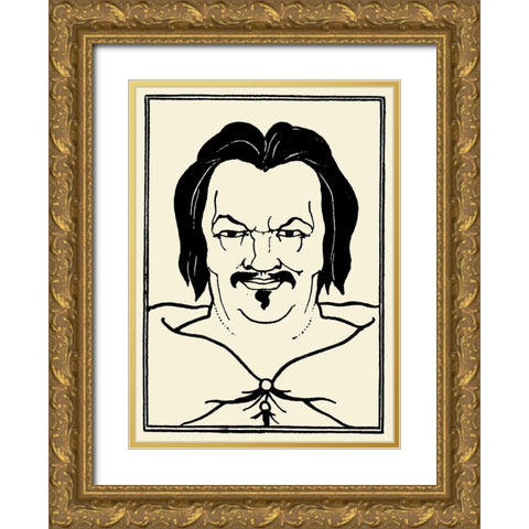 Balzac 1918 Gold Ornate Wood Framed Art Print with Double Matting by Beardsley, Aubrey