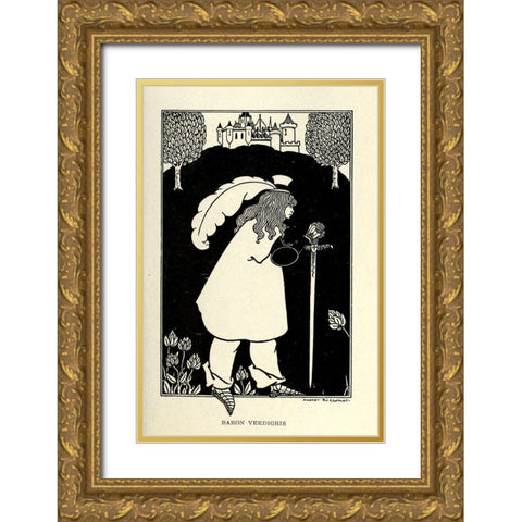 Baron Verdigris 1918 Gold Ornate Wood Framed Art Print with Double Matting by Beardsley, Aubrey
