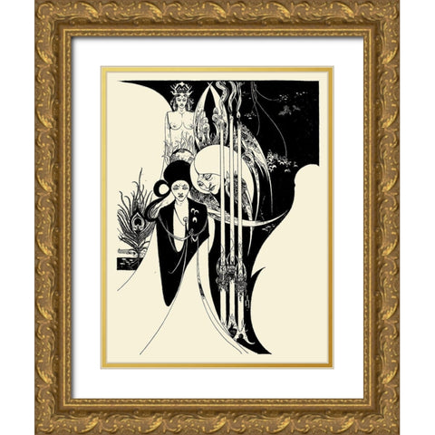 Of a Neophyte 2 Gold Ornate Wood Framed Art Print with Double Matting by Beardsley, Aubrey