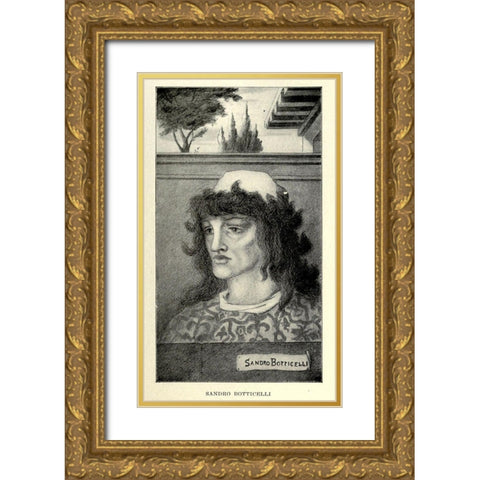 Sandro Botticelli 1918 Gold Ornate Wood Framed Art Print with Double Matting by Beardsley, Aubrey