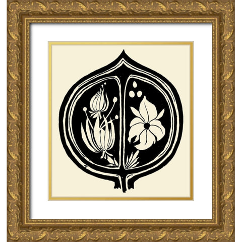 Tristan Isolde cover Gold Ornate Wood Framed Art Print with Double Matting by Beardsley, Aubrey