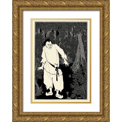 Forty Thieves Alibaba Gold Ornate Wood Framed Art Print with Double Matting by Beardsley, Aubrey