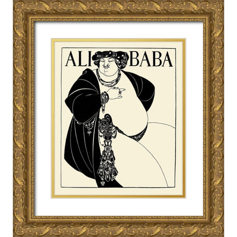 Forty Thieves cover Gold Ornate Wood Framed Art Print with Double Matting by Beardsley, Aubrey