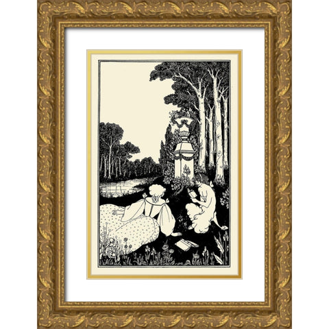 Jacques Tournebroche 1 Gold Ornate Wood Framed Art Print with Double Matting by Beardsley, Aubrey