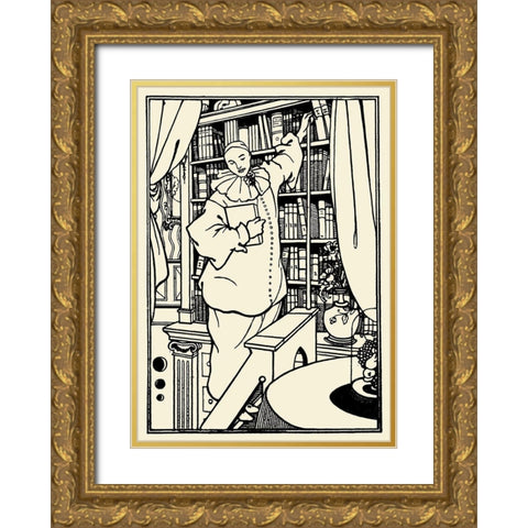 Pierrot cover design Gold Ornate Wood Framed Art Print with Double Matting by Beardsley, Aubrey