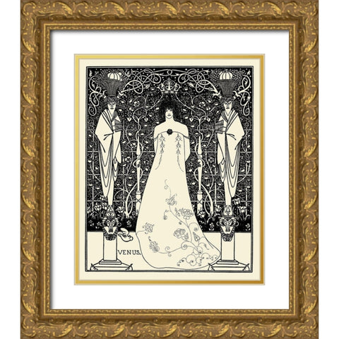 Venus and Tannhauser FP Gold Ornate Wood Framed Art Print with Double Matting by Beardsley, Aubrey