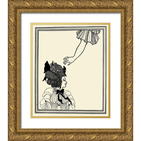 Two Athen Women 1896 Gold Ornate Wood Framed Art Print with Double Matting by Beardsley, Aubrey