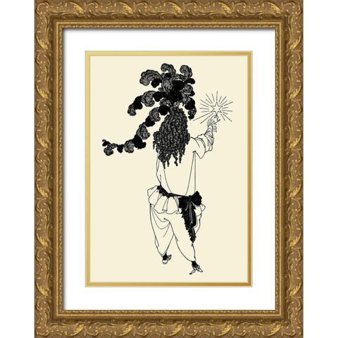 Rape of the Lock 1896 - The New Star Gold Ornate Wood Framed Art Print with Double Matting by Beardsley, Aubrey